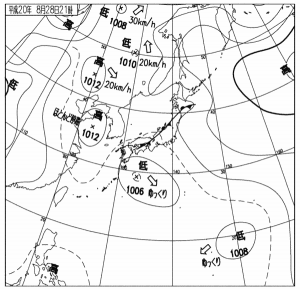 08/28 21:00の天気図(気象庁HP)