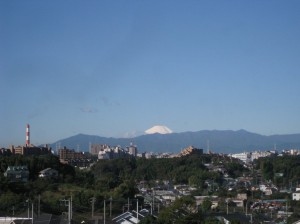 真っ青な空 と 真っ白な富士山