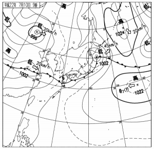 低気圧は北日本へ