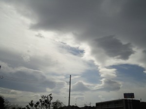 強風場のレンズ雲