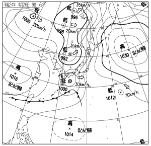 北日本で南風強まる