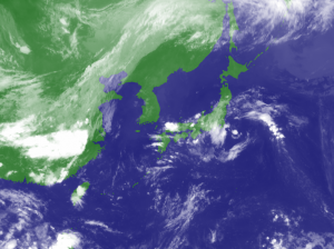 関東沖の寒気渦 (気象庁赤外衛星 20:00)