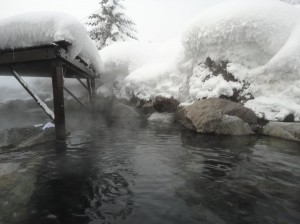 ニセコの雪見温泉
