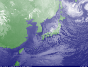 能登半島の寒冷渦が (気象庁 赤外衛星 01:00)
