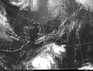 北海道に筋状の雲 (気象庁HP 赤外衛星)
