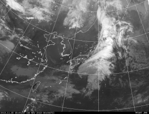 太平洋Lに対応する渦巻き (気象庁赤外衛星15:00)