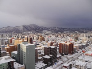 雪がやんだ札幌市内
