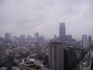 雨で霞む東京タワー (青山)