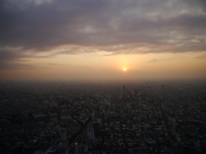 夕陽を拝む (東京 新宿)