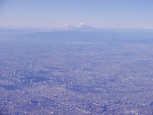 関東平野と富士山