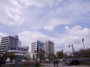 風が冷たい広島市内