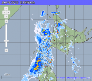 北日本激しい雷雨