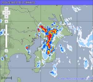 千葉県内で雷雲発達