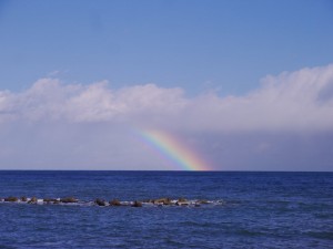 福島沖で虹発見 (いわき市)