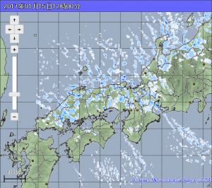 西日本にも雪雲断続